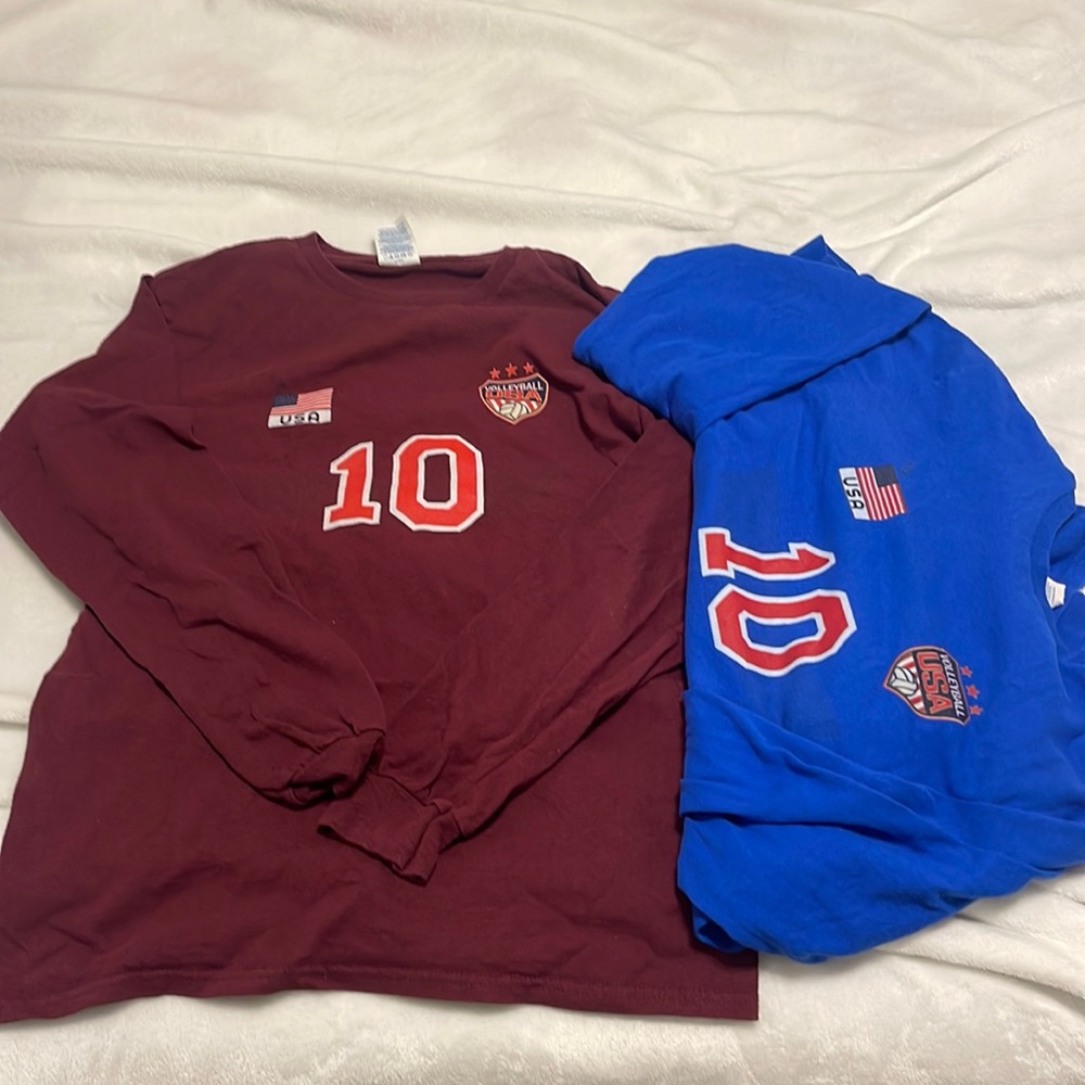 USA volleyball workout T-shirts, practice t shirts